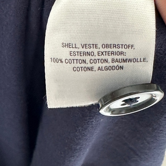 Navy Blue Puff Sleeve Top By Anthropologie Size Petite Large Button Back - Picture 8 of 8